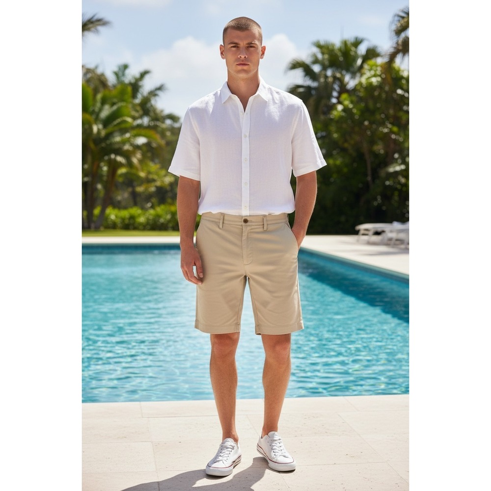 Polo Ralph Lauren Mens Chino Shorts Khaki Tan Classic Fit Pony Logo